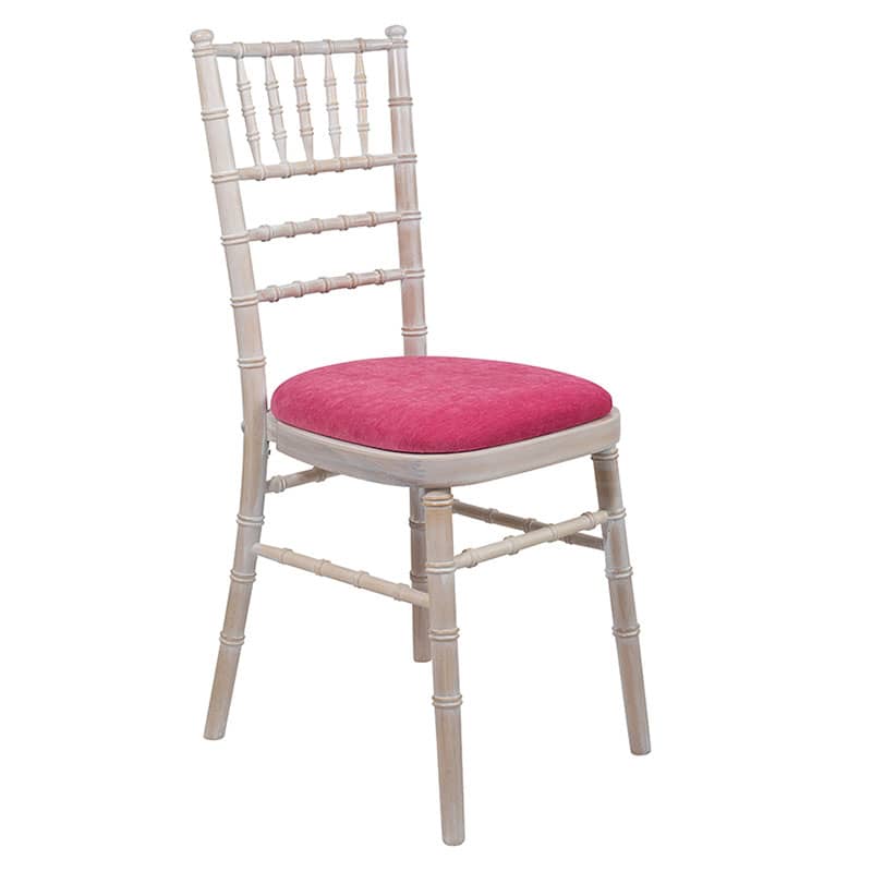 Limewash King Louis Chair light wood rental chair
